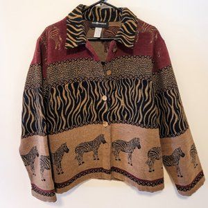 Safari Tapestry Sag Harbor Animal Print Jacket 18